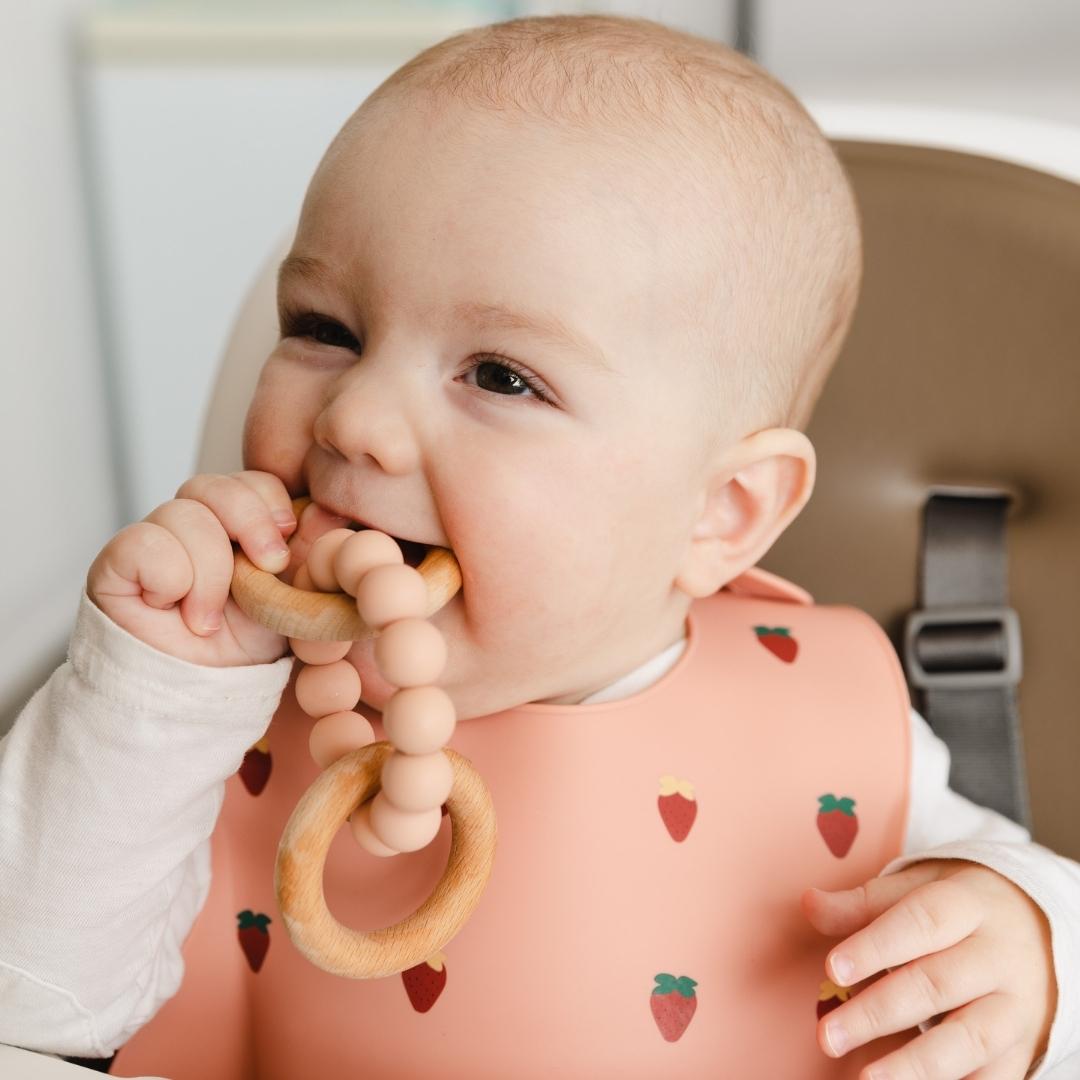 Silicone + Wood Teether (Rose)